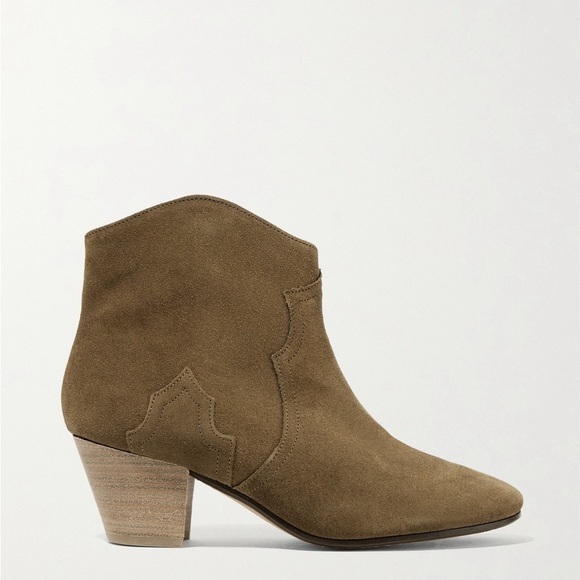 Isabel Marant Brown Dicker Suede Low Western Cowboy Boots sz 36.5 - Picture 1 of 9